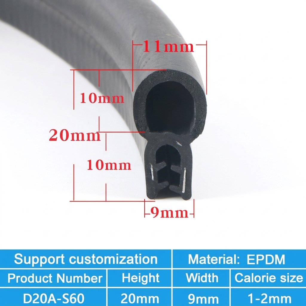 Black D-shape EPDM sponge rubber gasket for outdoor electrical cabinet waterproofing